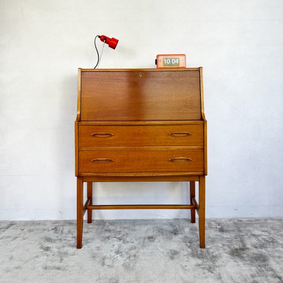 Mid Century Jentique Teak Writing Bureau Desk